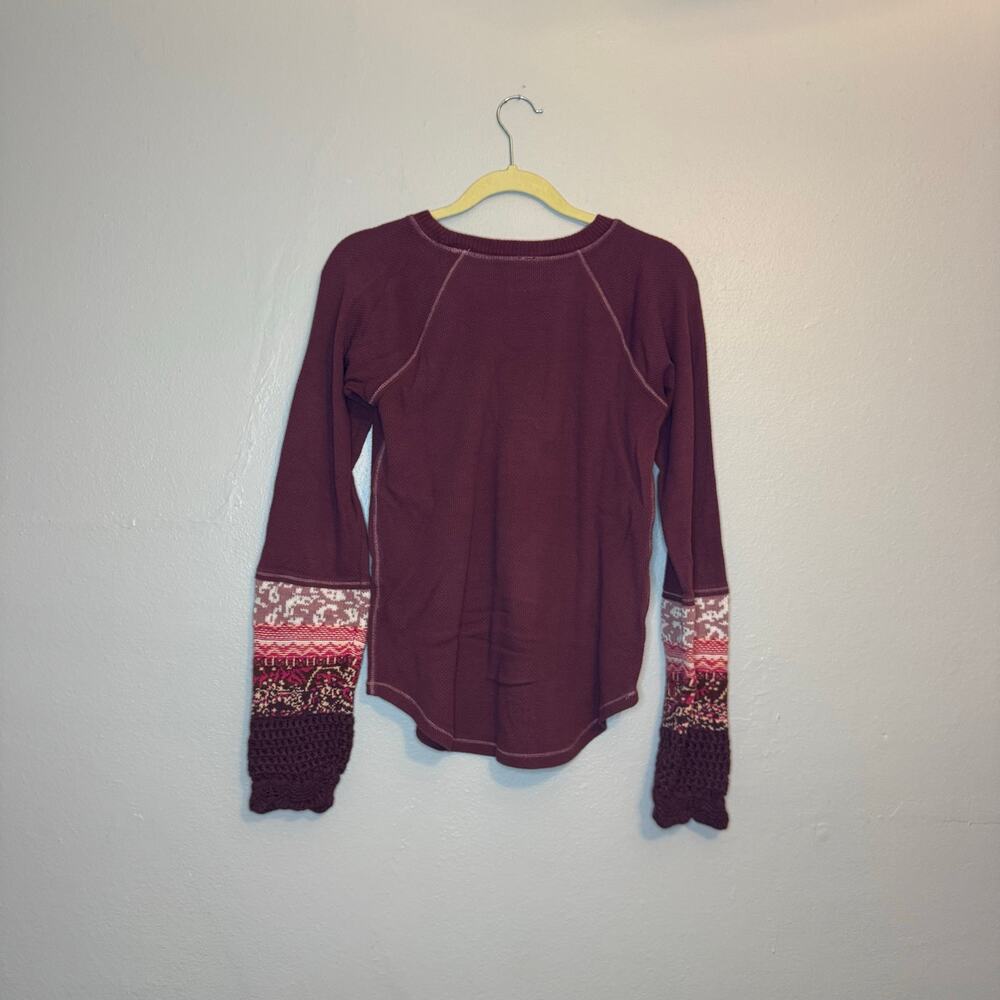 Free People Knit Long Sleeve Henley - Picture 3 of 4